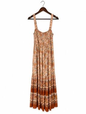 Bécool Floral Smocked Maxi Dress – Size L